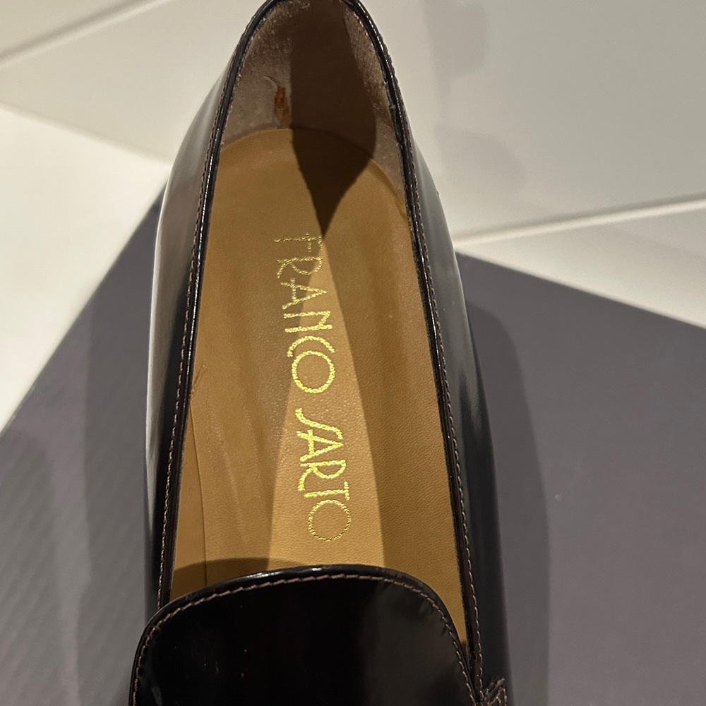 Franco Sarto Black Heeled Loafers - Picture 5 of 6